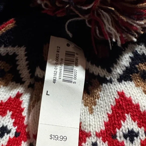 Old Navy Kids' Navy and Red Geometric Knit Hat - Picture 3 of 6